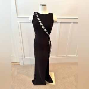 Speechless black maxi dress with silver accents/Evening Gown, size 5